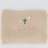 Hot Air Balloon Personalised Baby Blanket