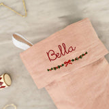 Linen Stocking - Holiday Garland