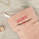 Linen Stocking - Holiday Garland