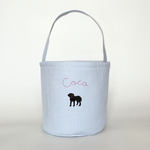 Toy Storage Seersucker Bucket with Black Labrador Embroidery Design