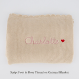 Love Heart Personalised Baby Blanket