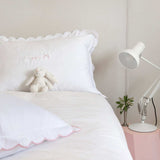 Pillowcase- White Scalloped Edge