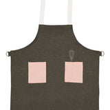 Kids Forest Green Linen Apron