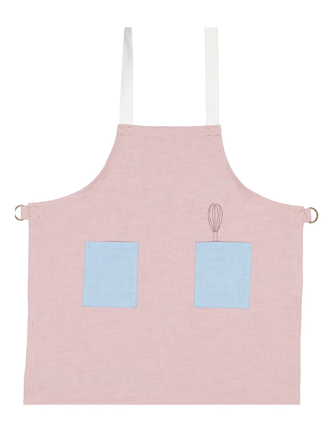 Kids Pink Linen Apron