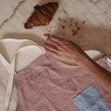 Kids Pink Linen Apron